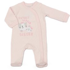 M15938: Baby "Cutest Little Sister" Cotton Sleepsuit (NB-3 Months)